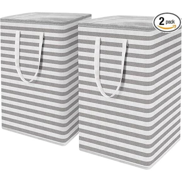 2-Pack Laundry Hamper 75L Collapsible Large Laundry Baskets with Easy Carry - Picture 7 of 7